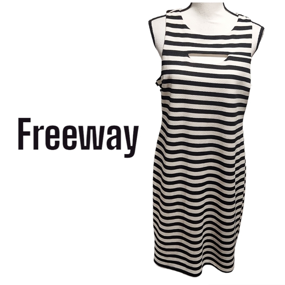 Freeway dress Black and white stripe new with tags womens size XL
